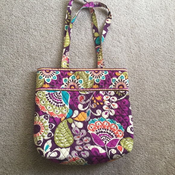 Vera Bradley plum crazy quilted shoulder tote - Picture 3 of 9